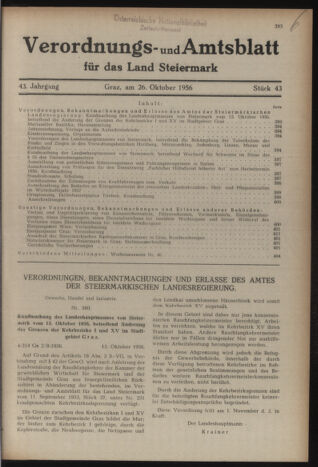 Verordnungsblatt der steiermärkischen Landesregierung 19561026 Seite: 1