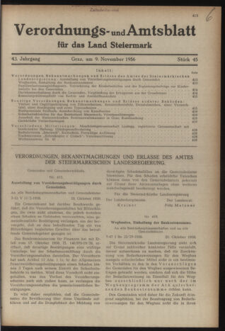 Verordnungsblatt der steiermärkischen Landesregierung 19561109 Seite: 1