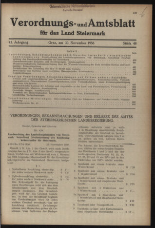 Verordnungsblatt der steiermärkischen Landesregierung 19561130 Seite: 1