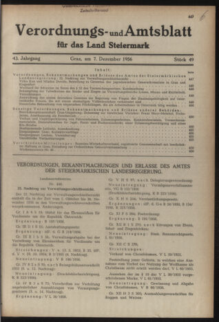 Verordnungsblatt der steiermärkischen Landesregierung 19561207 Seite: 1