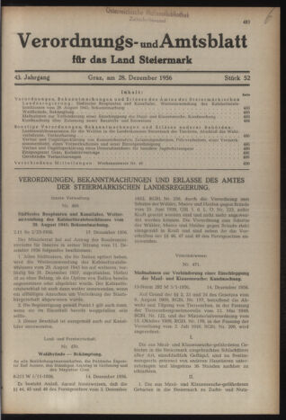 Verordnungsblatt der steiermärkischen Landesregierung 19561228 Seite: 1