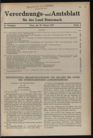 Verordnungsblatt der steiermärkischen Landesregierung 19570125 Seite: 1