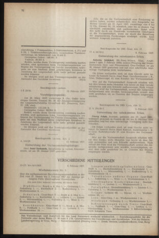 Verordnungsblatt der steiermärkischen Landesregierung 19570222 Seite: 12