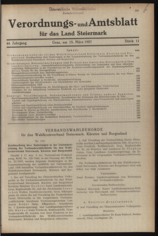 Verordnungsblatt der steiermärkischen Landesregierung 19570315 Seite: 1