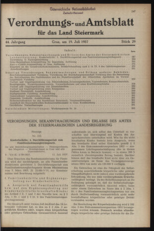 Verordnungsblatt der steiermärkischen Landesregierung 19570719 Seite: 1