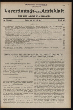 Verordnungsblatt der steiermärkischen Landesregierung 19570726 Seite: 1