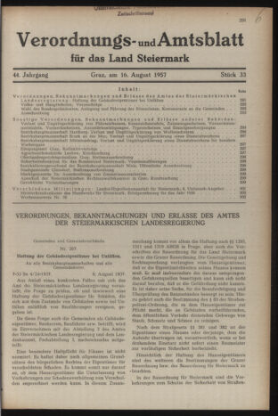 Verordnungsblatt der steiermärkischen Landesregierung 19570816 Seite: 1