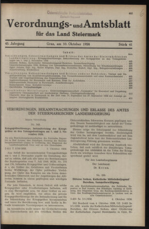 Verordnungsblatt der steiermärkischen Landesregierung 19581010 Seite: 1