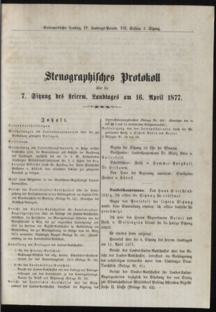 Stenographische Protokolle über die Sitzungen des Steiermärkischen Landtages