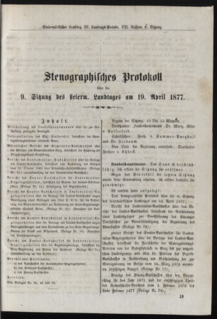 Stenographische Protokolle über die Sitzungen des Steiermärkischen Landtages 18770419 Seite: 1