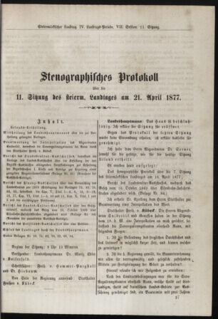 Stenographische Protokolle über die Sitzungen des Steiermärkischen Landtages 18770421 Seite: 1