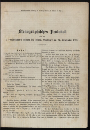 Stenographische Protokolle über die Sitzungen des Steiermärkischen Landtages