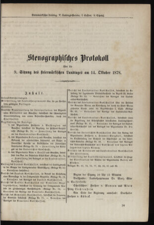 Stenographische Protokolle über die Sitzungen des Steiermärkischen Landtages