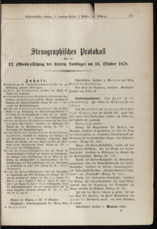 Stenographische Protokolle über die Sitzungen des Steiermärkischen Landtages 18781016 Seite: 19