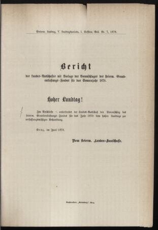 Stenographische Protokolle über die Sitzungen des Steiermärkischen Landtages 1878bl01 Seite: 77