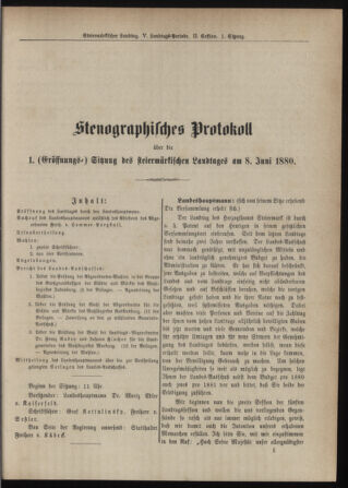 Stenographische Protokolle über die Sitzungen des Steiermärkischen Landtages