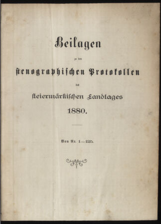 Stenographische Protokolle über die Sitzungen des Steiermärkischen Landtages 1880bl01 Seite: 1