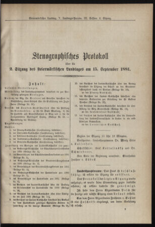 Stenographische Protokolle über die Sitzungen des Steiermärkischen Landtages