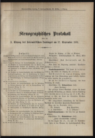 Stenographische Protokolle über die Sitzungen des Steiermärkischen Landtages 18810917 Seite: 1