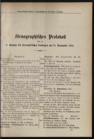 Stenographische Protokolle über die Sitzungen des Steiermärkischen Landtages