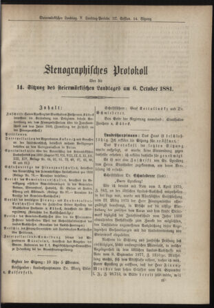 Stenographische Protokolle über die Sitzungen des Steiermärkischen Landtages