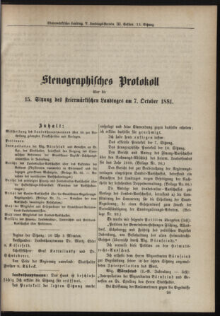 Stenographische Protokolle über die Sitzungen des Steiermärkischen Landtages