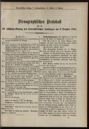 Stenographische Protokolle über die Sitzungen des Steiermärkischen Landtages