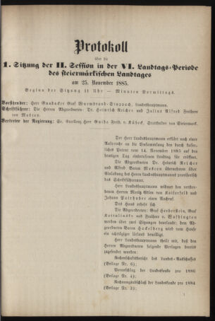 Stenographische Protokolle über die Sitzungen des Steiermärkischen Landtages 18851125 Seite: 5