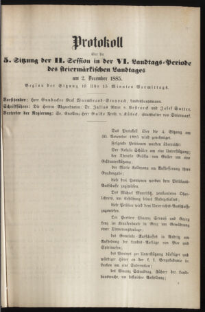 Stenographische Protokolle über die Sitzungen des Steiermärkischen Landtages 18851202 Seite: 9