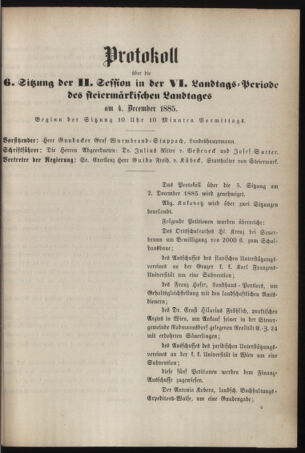 Stenographische Protokolle über die Sitzungen des Steiermärkischen Landtages 18851204 Seite: 5