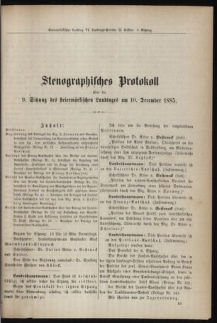 Stenographische Protokolle über die Sitzungen des Steiermärkischen Landtages