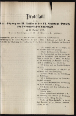 Stenographische Protokolle über die Sitzungen des Steiermärkischen Landtages 18851217 Seite: 29