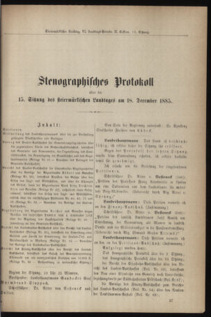 Stenographische Protokolle über die Sitzungen des Steiermärkischen Landtages 18851218 Seite: 1