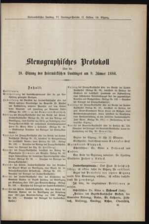 Stenographische Protokolle über die Sitzungen des Steiermärkischen Landtages