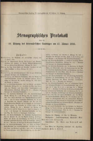 Stenographische Protokolle über die Sitzungen des Steiermärkischen Landtages 18860112 Seite: 1