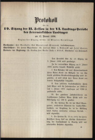 Stenographische Protokolle über die Sitzungen des Steiermärkischen Landtages 18860112 Seite: 27