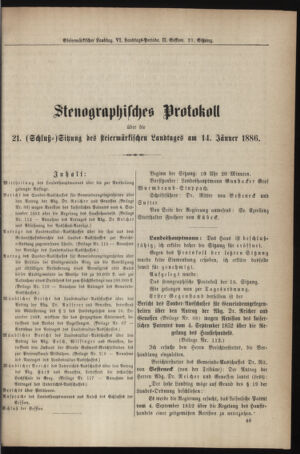 Stenographische Protokolle über die Sitzungen des Steiermärkischen Landtages