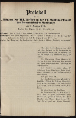 Stenographische Protokolle über die Sitzungen des Steiermärkischen Landtages 18861209 Seite: 7