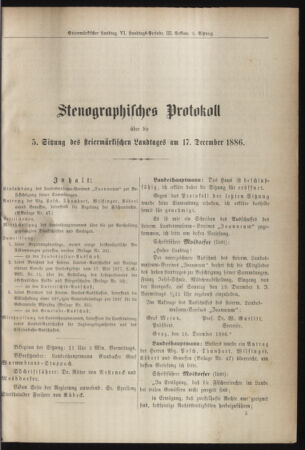 Stenographische Protokolle über die Sitzungen des Steiermärkischen Landtages 18861217 Seite: 1