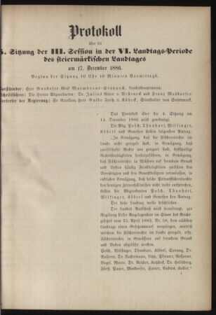 Stenographische Protokolle über die Sitzungen des Steiermärkischen Landtages 18861217 Seite: 7