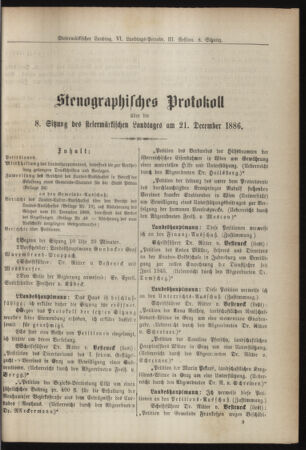 Stenographische Protokolle über die Sitzungen des Steiermärkischen Landtages 18861221 Seite: 1