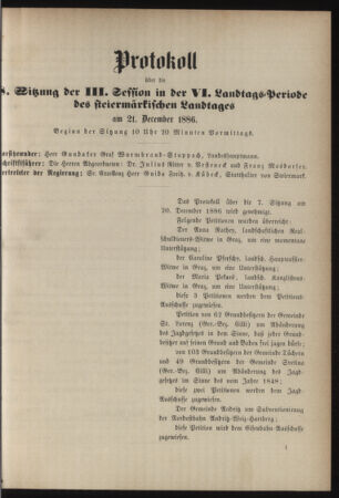 Stenographische Protokolle über die Sitzungen des Steiermärkischen Landtages 18861221 Seite: 33