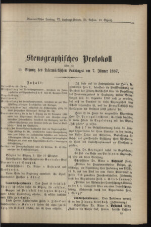 Stenographische Protokolle über die Sitzungen des Steiermärkischen Landtages