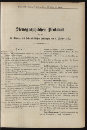 Stenographische Protokolle über die Sitzungen des Steiermärkischen Landtages