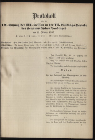 Stenographische Protokolle über die Sitzungen des Steiermärkischen Landtages 18870110 Seite: 11