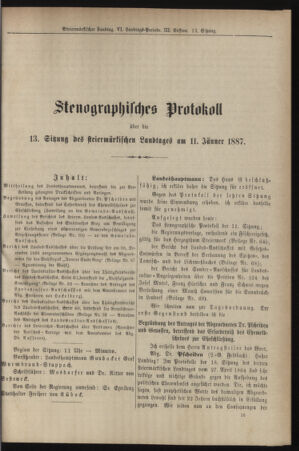 Stenographische Protokolle über die Sitzungen des Steiermärkischen Landtages