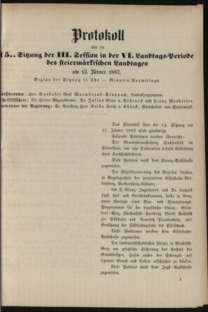 Stenographische Protokolle über die Sitzungen des Steiermärkischen Landtages 18870113 Seite: 25