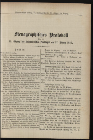 Stenographische Protokolle über die Sitzungen des Steiermärkischen Landtages