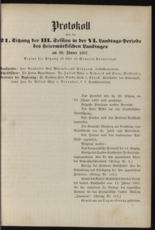 Stenographische Protokolle über die Sitzungen des Steiermärkischen Landtages 18870120 Seite: 33