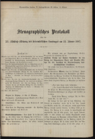 Stenographische Protokolle über die Sitzungen des Steiermärkischen Landtages